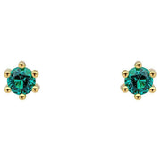 Beginnings 3mm Crystal Stud Earrings - Gold/Emerald Green