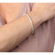 Beginnings Diamond Cut Rope Chain Bracelet - Silver