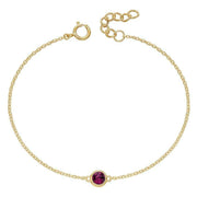 Beginnings February Crystal Birthstone Bracelet - Gold/Purple