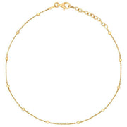 Beginnings Fine Trace and Ball Chain Anklet - Gold