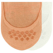 Burlington Everyday 2-Pack Invisible Socks - Off White Neon Red