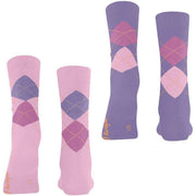 Burlington Everyday Argyle 2-Pack sokker - Berry Pool Pink