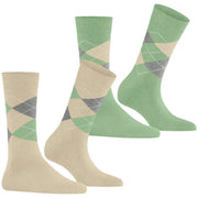 Burlington Everyday Argyle 2-Pack sokker - Creme Beige