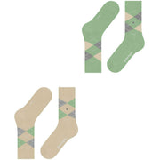 Burlington Everyday Argyle 2-Pack sokker - Creme Beige