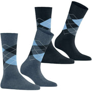 Burlington Everyday Argyle 2-Pack sokker - lys denimblå