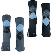 Burlington Everyday Argyle 2-Pack sokker - lys denimblå