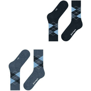 Burlington Everyday Argyle 2-Pack sokker - lys denimblå