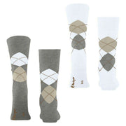 Burlington Everyday Argyle 2-Pack sokker - lysegrå Mel