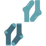 Burlington Everyday Stripe Mix 2-Pack sokker - Key Largo Blue