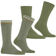 Burlington Everyday Stripe Mix 2-Pack sokker - Salvia Green