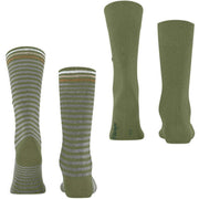 Burlington Everyday Stripe Mix 2-Pack sokker - Salvia Green