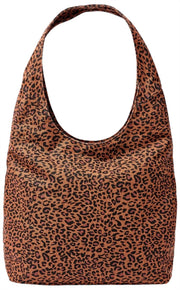 Roka Hoxton Large Bomuld Canvas Skuldertaske - Mini Leopard Brun