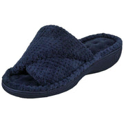 isotoner-popcorn-turnover-open-toe-slippers---navy-34523363