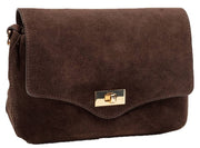Elie Beaumont Suede Midi Twist Bag - Chokoladebrun