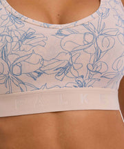 Falke Daily Comfort Print 2-Pak Bustier Bralette - Beige/Blå