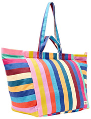 Roka Marylebone Stor bomuldslærred Oversized mulepose - bred multistribe