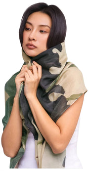 Powder Midnight Orchid Wrap Scarf - Hvid