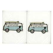 David Aster Campervan Embroidered Cotton Handkerchief Set - White