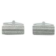 David Van Hagen Textured Barrell Cufflinks - Silver