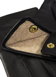 Buler mendip uldforet læder officer handsker - sort