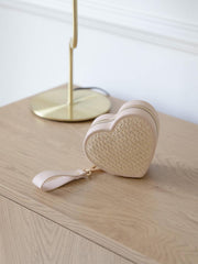 Stackers Heart Travel smykkeskrin - Blush Raffia