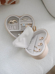 Stackers Heart Travel smykkeskrin - Blush Raffia