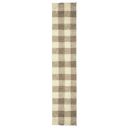 Dents Buffalo Check Boucle tørklæde - Elfenbenshvid/Beige