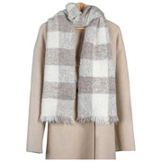 Dents Buffalo Check Boucle tørklæde - Elfenbenshvid/Beige