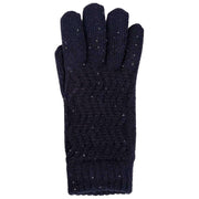 Dents Chevron Knit Paillethandsker - Navy