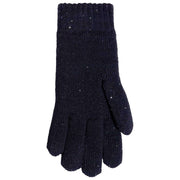 Dents Chevron Knit Paillethandsker - Navy