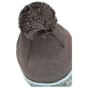 Dents Fair Isle Brim Bobble Hat - Koksgrå/Blå