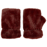 Dents Fingerless Faux Fur Vanter - Bourgogne