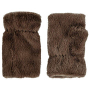 Dents Fingerless Faux Fur Vanter - Mocca Brown