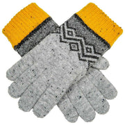 Dents Geometric Knitted Gloves - Dove Grey