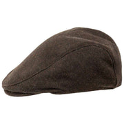 Dents Grafham Herringbone Tweed Flat Cap - Chokoladebrun