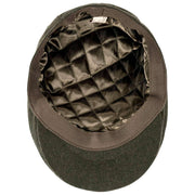 Dents Grafham Herringbone Tweed Flad Kasket - Skovgrøn