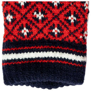 Dents Jacquard Fair Isle strikkede handsker - Berry Red/Navy