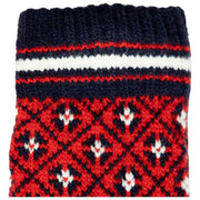 Dents Jacquard Fair Isle strikkede handsker - Berry Red/Navy