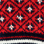 Dents Jacquard Fair Isle strikkede handsker - Berry Red/Navy