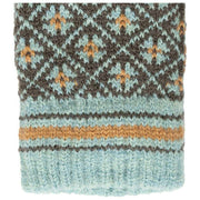 Dents Jacquard Fair Isle strikkede handsker - koksgrå/blå