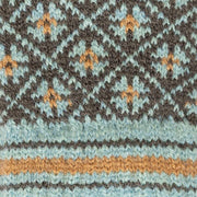 Dents Jacquard Fair Isle strikkede handsker - koksgrå/blå