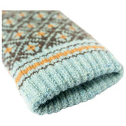 Dents Jacquard Fair Isle strikkede handsker - koksgrå/blå