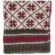 Dents Jacquard Fair Isle strikkede handsker - Pink/Kogsgrå
