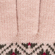 Dents Jacquard Fair Isle strikkede handsker - Pink/Kogsgrå