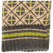 Dents Jacquard Fair Isle strikkede handsker - Toffee Beige/Koksgrå