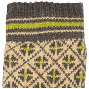 Dents Jacquard Fair Isle strikkede handsker - Toffee Beige/Koksgrå