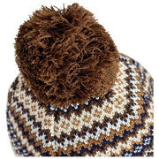 Dents Jacquard Fair Isle Pom Pom Bobble Hat - Chokoladebrun