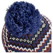 Dents Jacquard Fair Isle Pom Pom Bobble Hat - Navy/Hvid/Brun