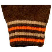 Dents Knitted Stripe Cuff Handsker - Chokoladebrun