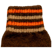 Dents Knitted Stripe Cuff Handsker - Chokoladebrun